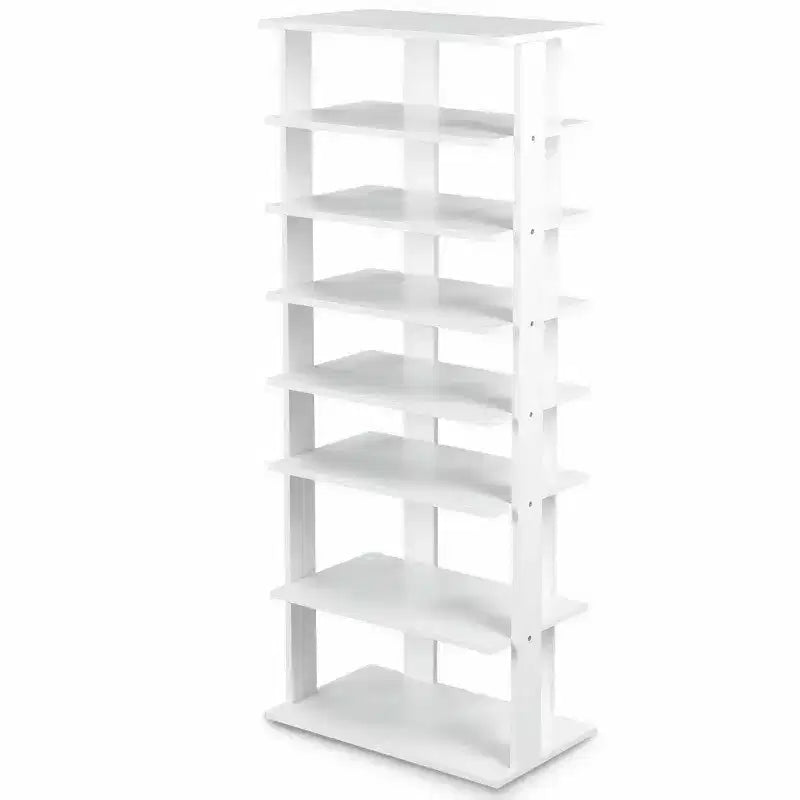 Costway Patented Wooden Shoes Storage Stand 7 Tiers Big Shoe Rack Organizer Multi-Shoe Rack