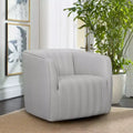 Aries Genuine Leather Swivel Barrel Chair - Armen Living