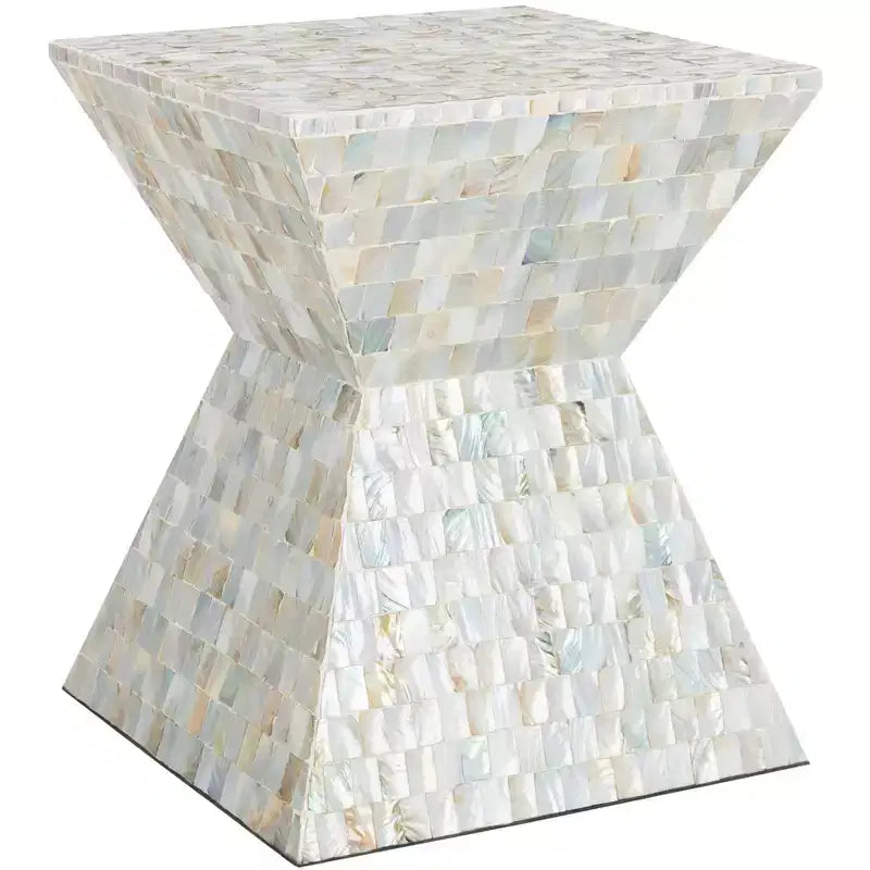 Aquamarine Square Mosaic Stool - Multi/Blue - Safavieh