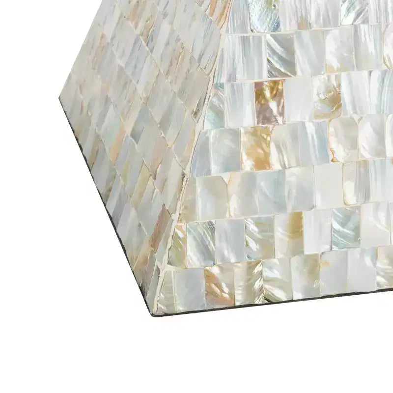 Aquamarine Square Mosaic Stool - Multi/Blue - Safavieh