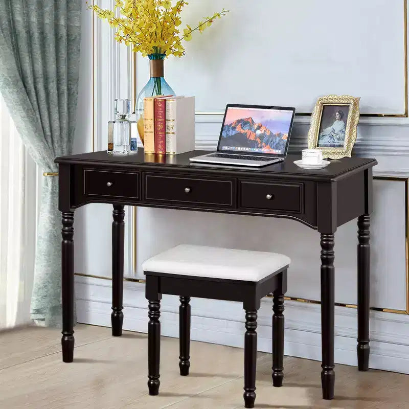 Costway 7 Drawers Vanity Set Dressing Table w/ Tri-Folding Mirror
