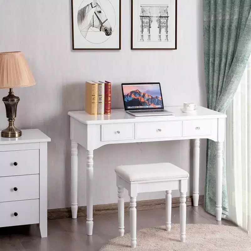 Costway 7 Drawers Vanity Set Dressing Table w/ Tri-Folding Mirror