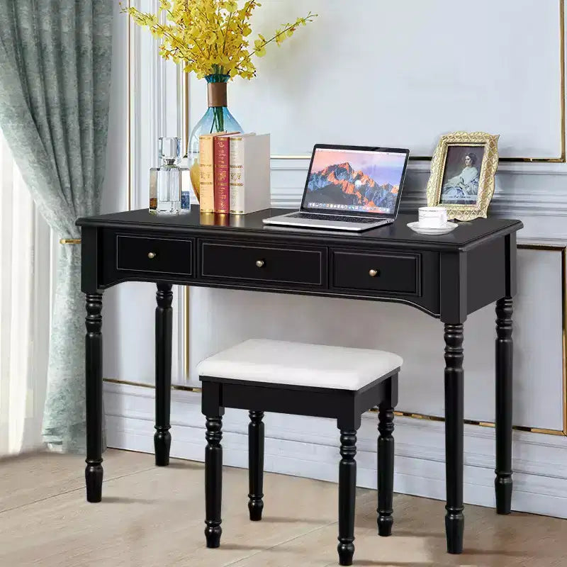 Costway 7 Drawers Vanity Set Dressing Table w/ Tri-Folding Mirror