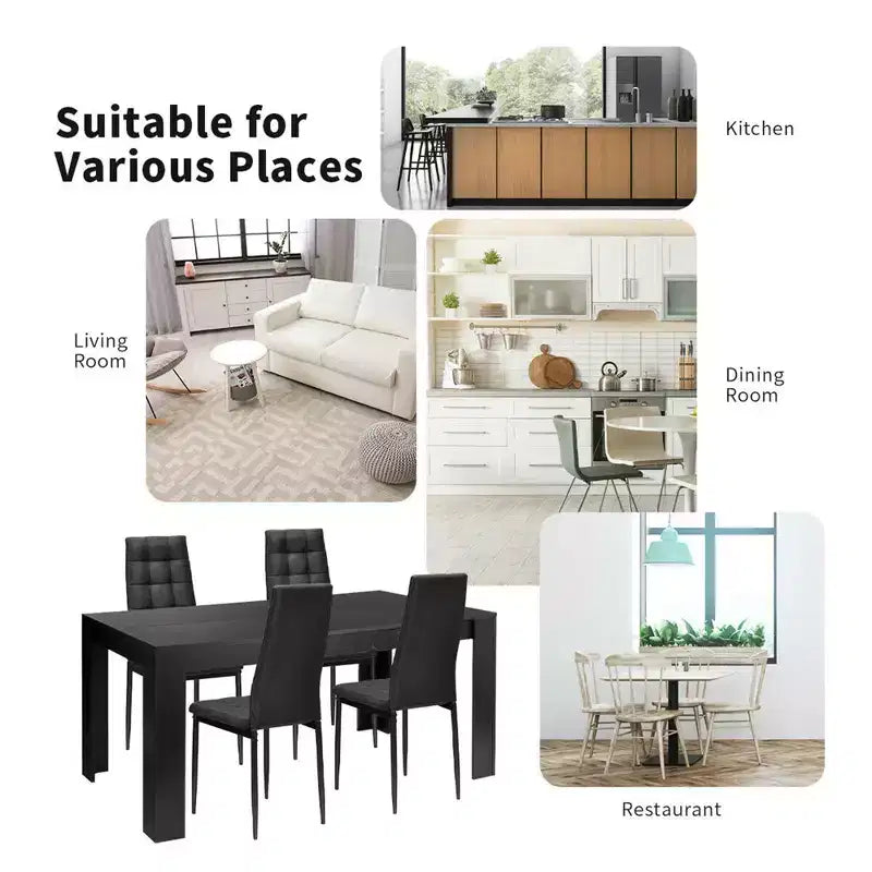 Costway 9pcs Dining Set Wood Table and 8 Fabric Chairs Home Kitchen Modern