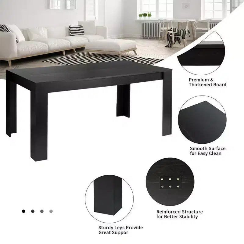 Costway 9pcs Dining Set Wood Table and 8 Fabric Chairs Home Kitchen Modern