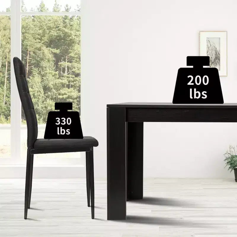 Costway 9pcs Dining Set Wood Table and 8 Fabric Chairs Home Kitchen Modern