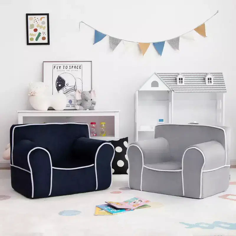 Costway Kids Sofa Toddler Foam Filled Armchair w/ Velvet Fabric Baby Perfect Gift Pink\Blue