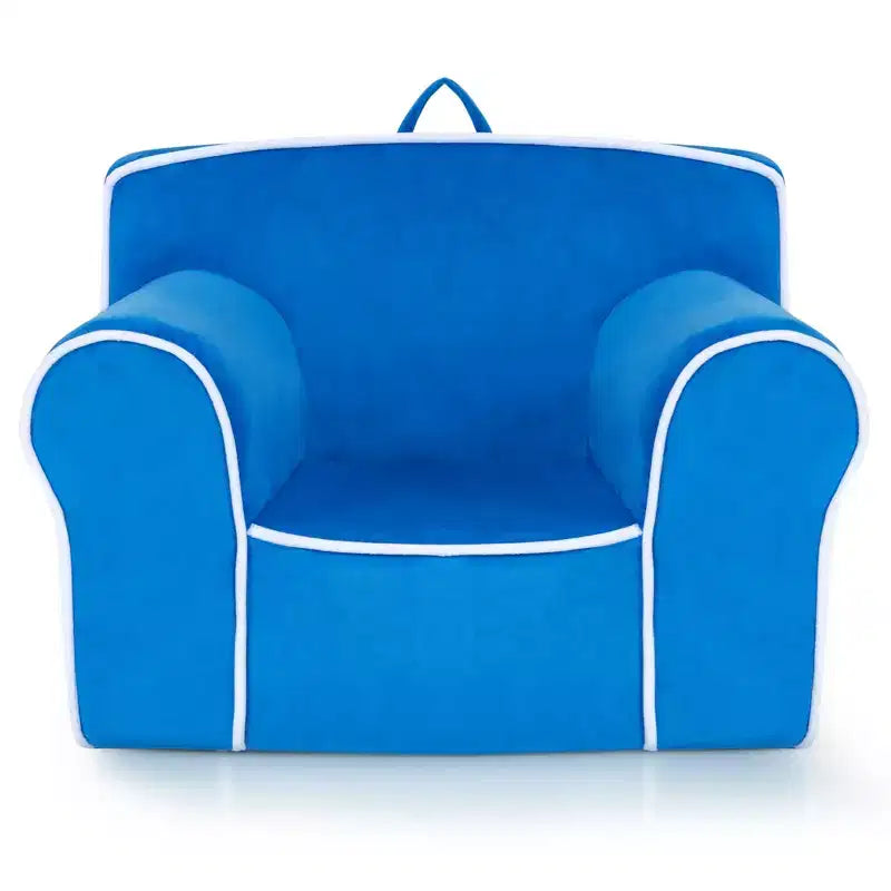 Costway Kids Sofa Toddler Foam Filled Armchair w/ Velvet Fabric Baby Perfect Gift Pink\Blue