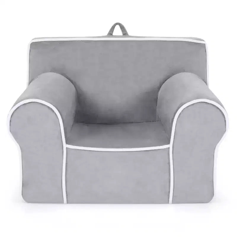 Costway Kids Sofa Toddler Foam Filled Armchair w/ Velvet Fabric Baby Perfect Gift Pink\Blue