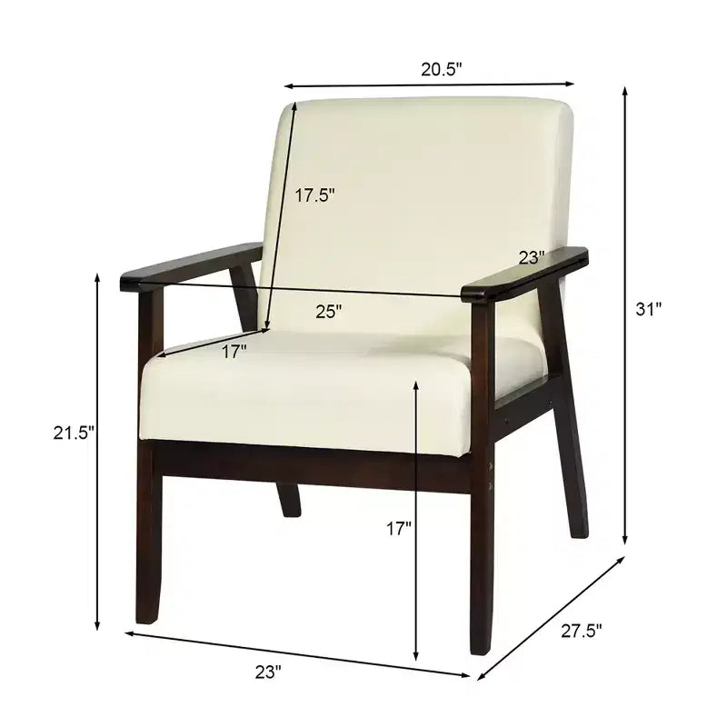 Costway Set of 2 Fabric Accent Armchair Solid Wood Upholstered Lounge Chair Yellow\Beige\Grey\ Orange\Blue\Grey