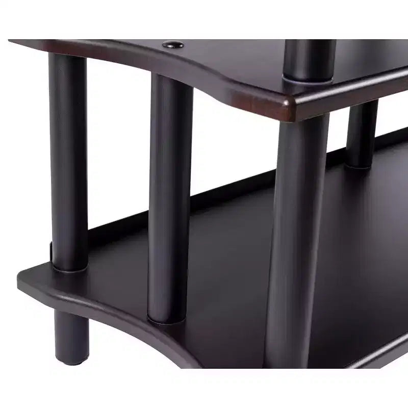 Monolith Double-Wide 3-Tier AV Stand Espresso 300LBS Weight Capacity Per Shelf Organize and Display AV Components Home Theater or Entertainment System