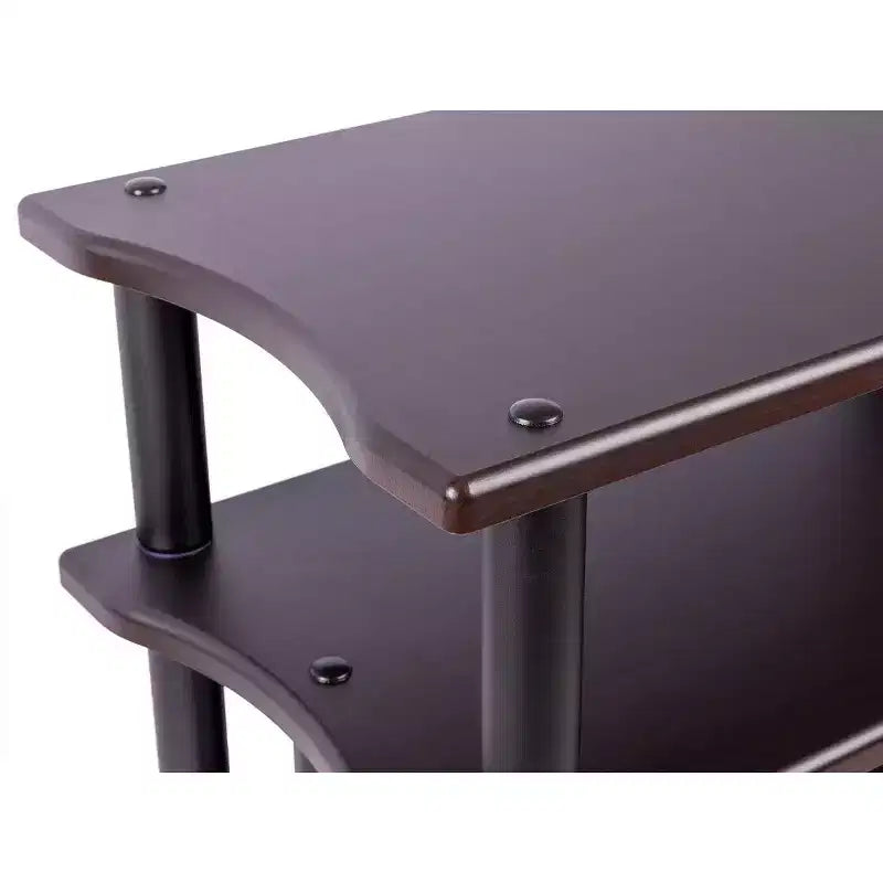 Monolith Double-Wide 3-Tier AV Stand Espresso 300LBS Weight Capacity Per Shelf Organize and Display AV Components Home Theater or Entertainment System