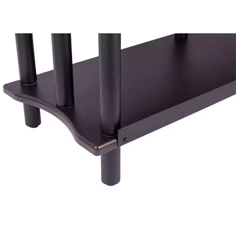 Monolith Double-Wide 3-Tier AV Stand Espresso 300LBS Weight Capacity Per Shelf Organize and Display AV Components Home Theater or Entertainment System