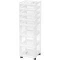 IRIS USA 7 Drawers Plastic Storage rolling Cart with drawer, White