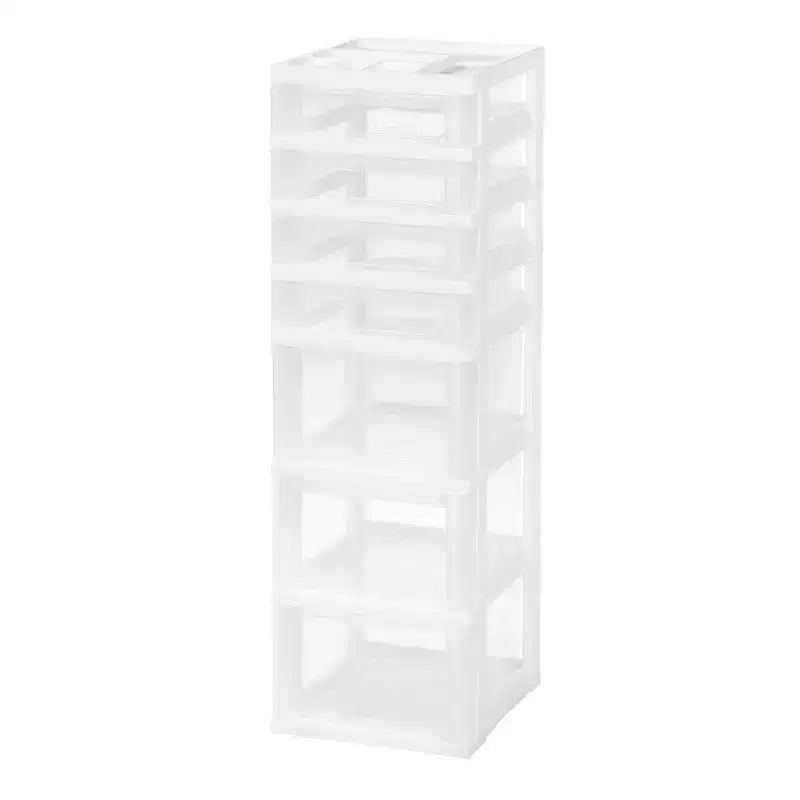 IRIS USA 7 Drawers Plastic Storage rolling Cart with drawer, White