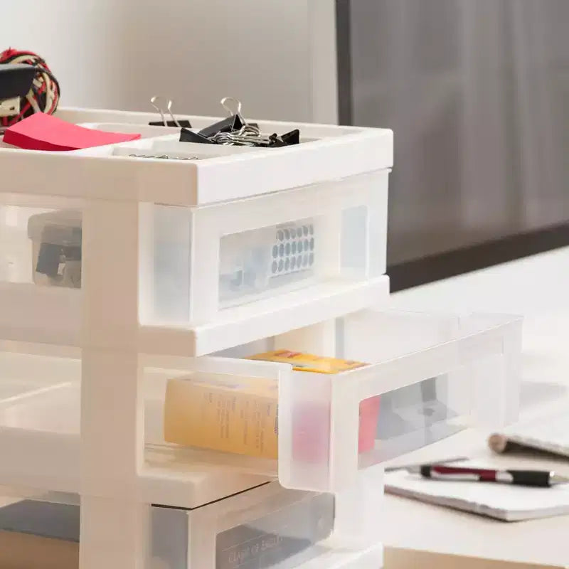 IRIS USA 7 Drawers Plastic Storage rolling Cart with drawer, White