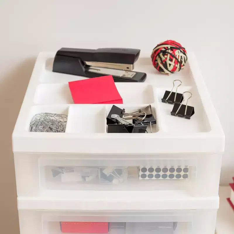 IRIS USA 7 Drawers Plastic Storage rolling Cart with drawer, White