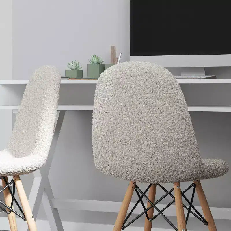 Merrick Lane Set of 2 Lyon Faux Shearling Accent Chairs, Modern Accent Chair For Bedroom, Entryway, and Living Room