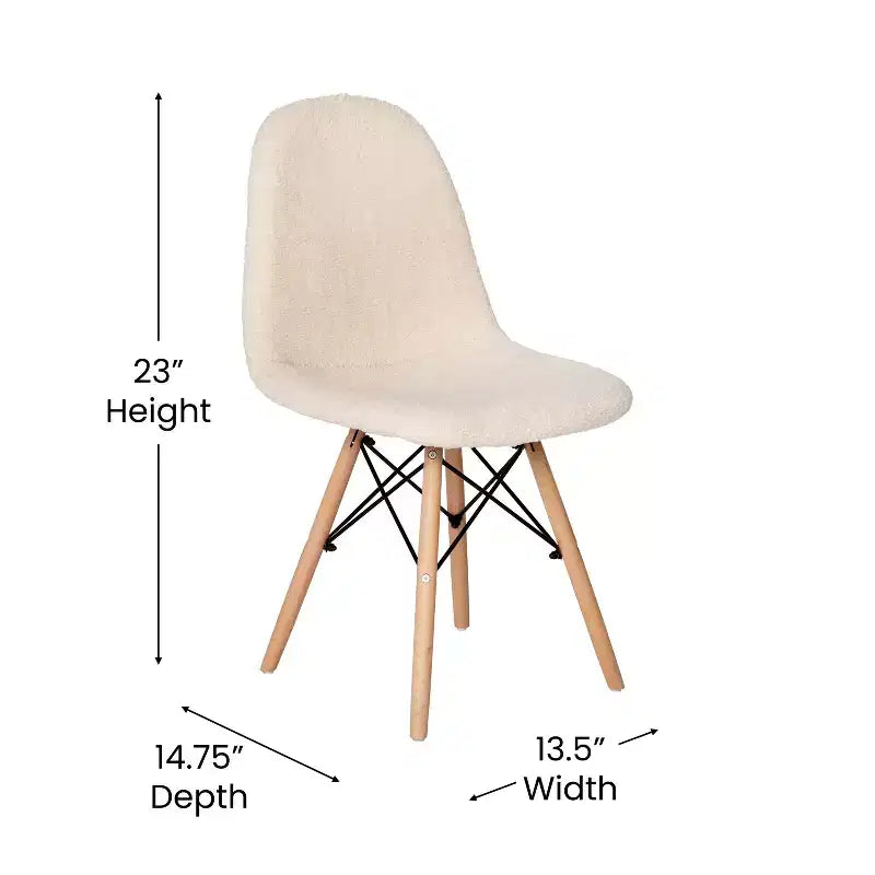 Merrick Lane Set of 2 Lyon Faux Shearling Accent Chairs, Modern Accent Chair For Bedroom, Entryway, and Living Room