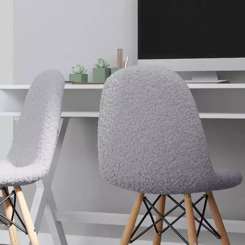 Merrick Lane Set of 2 Lyon Faux Shearling Accent Chairs, Modern Accent Chair For Bedroom, Entryway, and Living Room