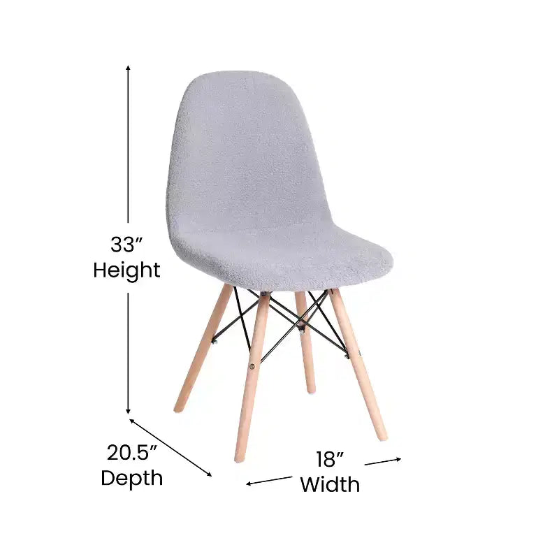 Merrick Lane Set of 2 Lyon Faux Shearling Accent Chairs, Modern Accent Chair For Bedroom, Entryway, and Living Room