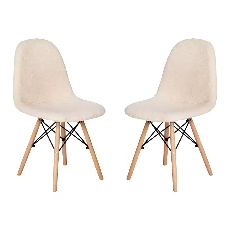Merrick Lane Set of 2 Lyon Faux Shearling Accent Chairs, Modern Accent Chair For Bedroom, Entryway, and Living Room