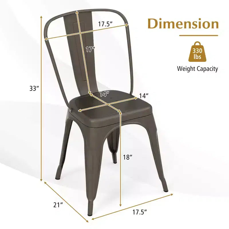 Costway 18 High Back Bar Stools Set of 4 with Removable Backrest for Cafe Bar Black/Gun Gray
