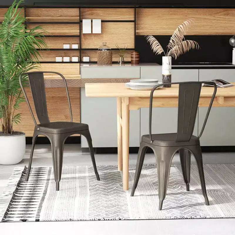 Costway 18 High Back Bar Stools Set of 4 with Removable Backrest for Cafe Bar Black/Gun Gray