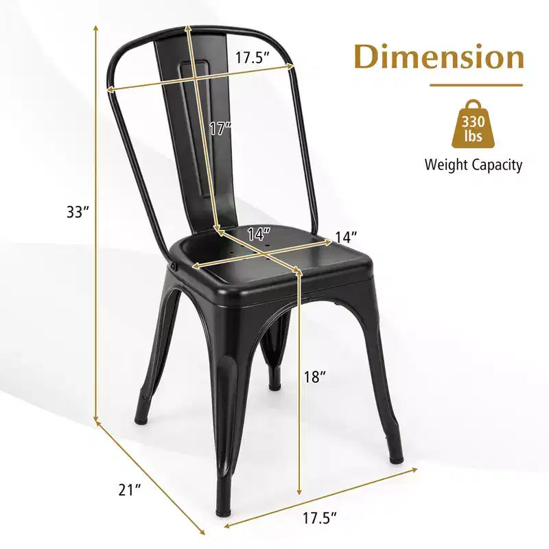 Costway 18 High Back Bar Stools Set of 4 with Removable Backrest for Cafe Bar Black/Gun Gray