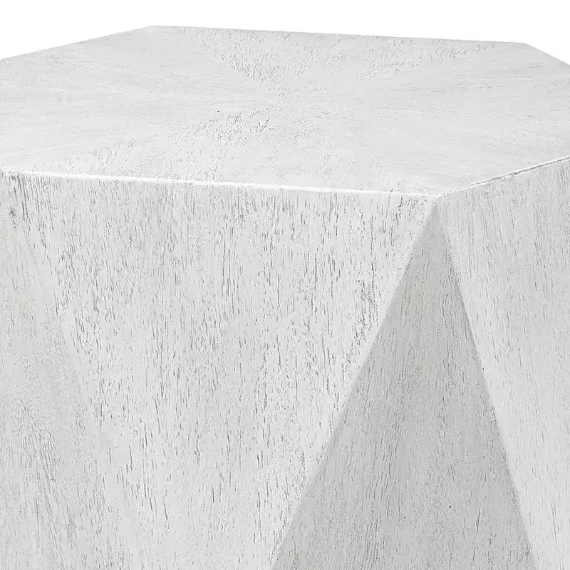 Uttermost Modern White Ceruse Geometric Accent Side End Table 18 1/2 x 17 for Living Room Bedroom Bedside Entryway House Office