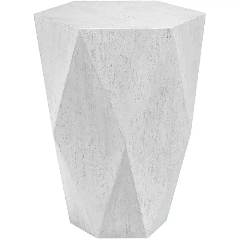 Uttermost Modern White Ceruse Geometric Accent Side End Table 18 1/2 x 17 for Living Room Bedroom Bedside Entryway House Office