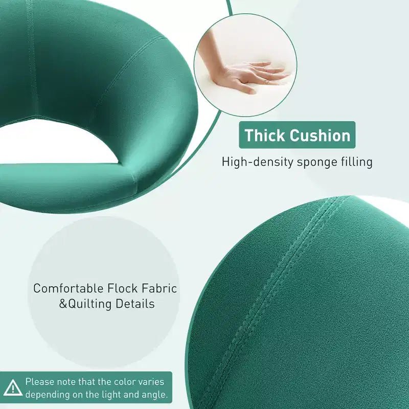 Costway Mid Century Modern Swivel Accent Chair Fabric Armchair Velvet Living Room Pink\Blue\Green\Grey
