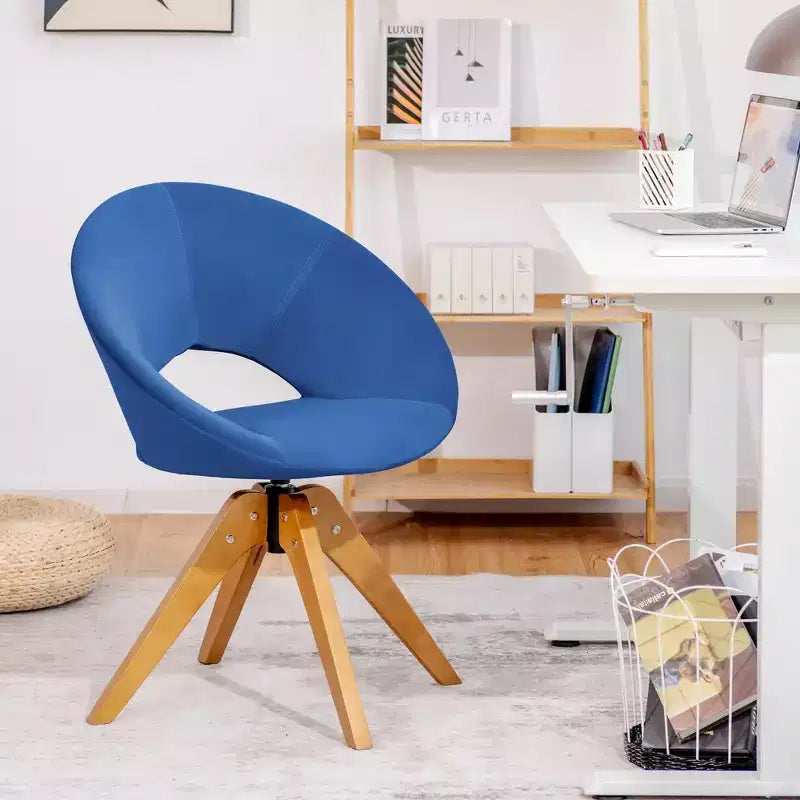 Costway Mid Century Modern Swivel Accent Chair Fabric Armchair Velvet Living Room Pink\Blue\Green\Grey
