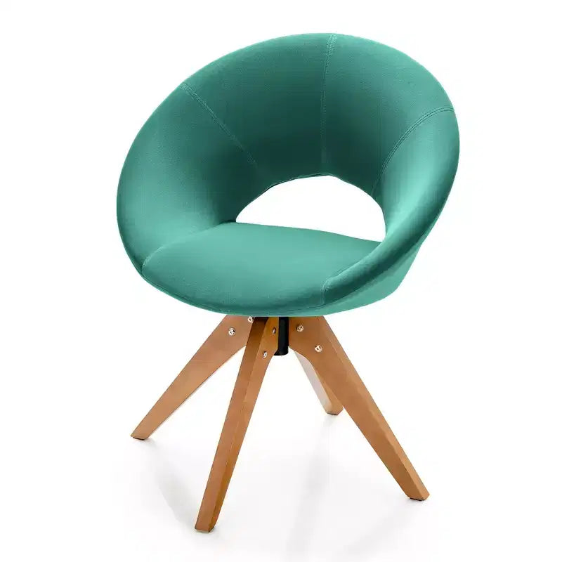 Fauteuil pivotant moderne du milieu du siècle Costway, fauteuil d'appoint en tissu velours pour salon rose/bleu/vert/gris