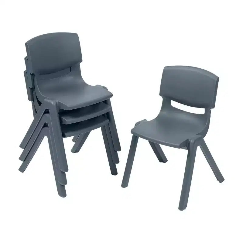 Lot de 4 chaises empilables en plastique pour l'école, 30 cm