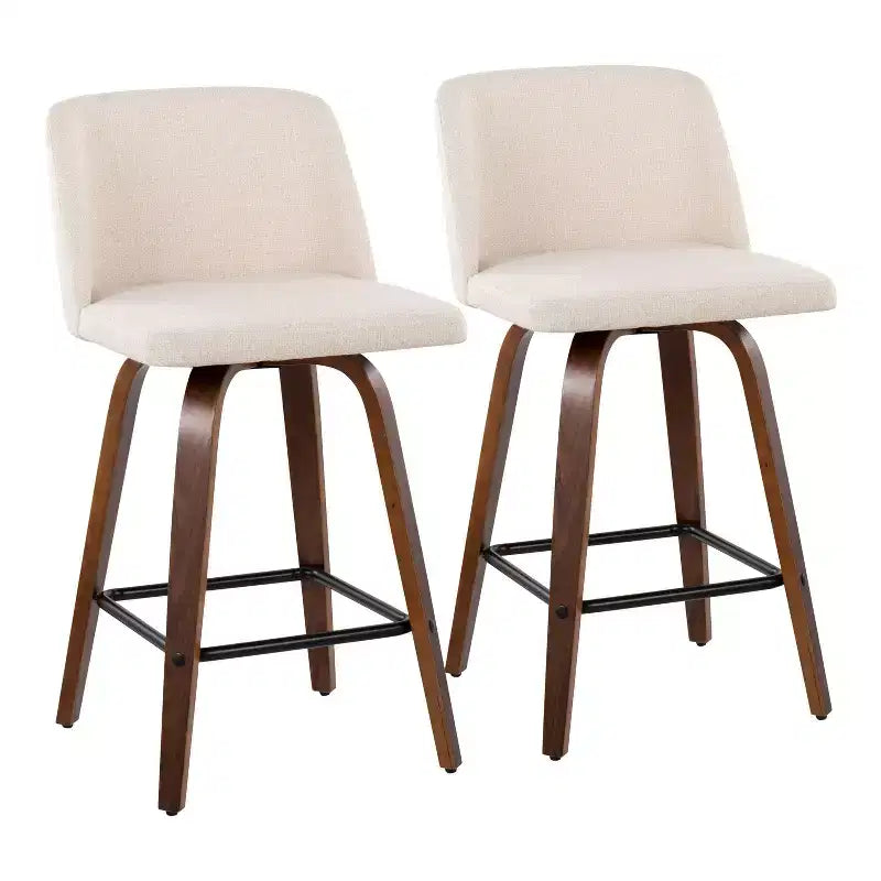 Ensemble de 2 tabourets de bar hauteur comptoir rembourrés Toriano - Lumisource
