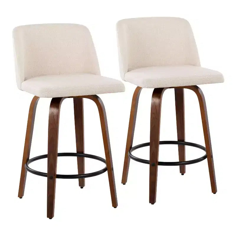 Ensemble de 2 tabourets de bar hauteur comptoir rembourrés Toriano - Lumisource