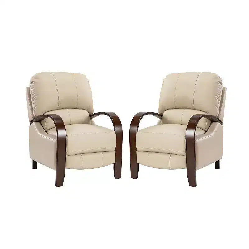 Set of 2 Alexandra Genuine Leather Manual Recliner| ART OF LIVING DESIGNS