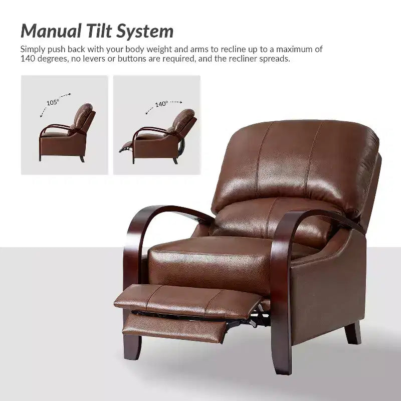 Set of 2 Alexandra Genuine Leather Manual Recliner| ART OF LIVING DESIGNS
