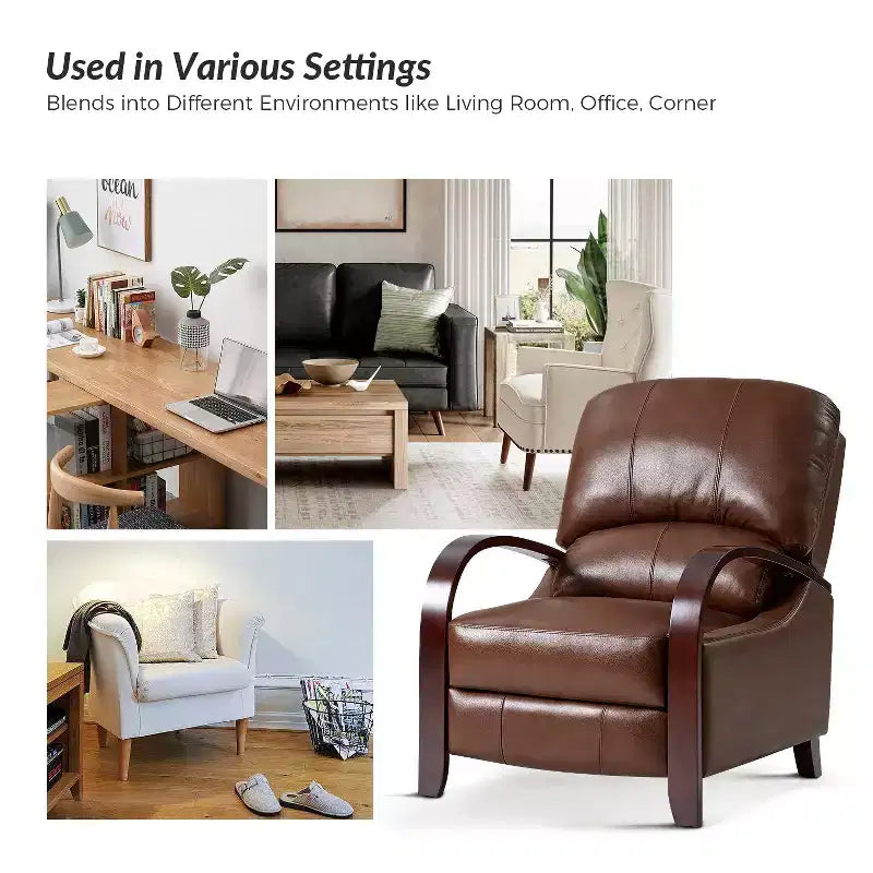 Set of 2 Alexandra Genuine Leather Manual Recliner| ART OF LIVING DESIGNS