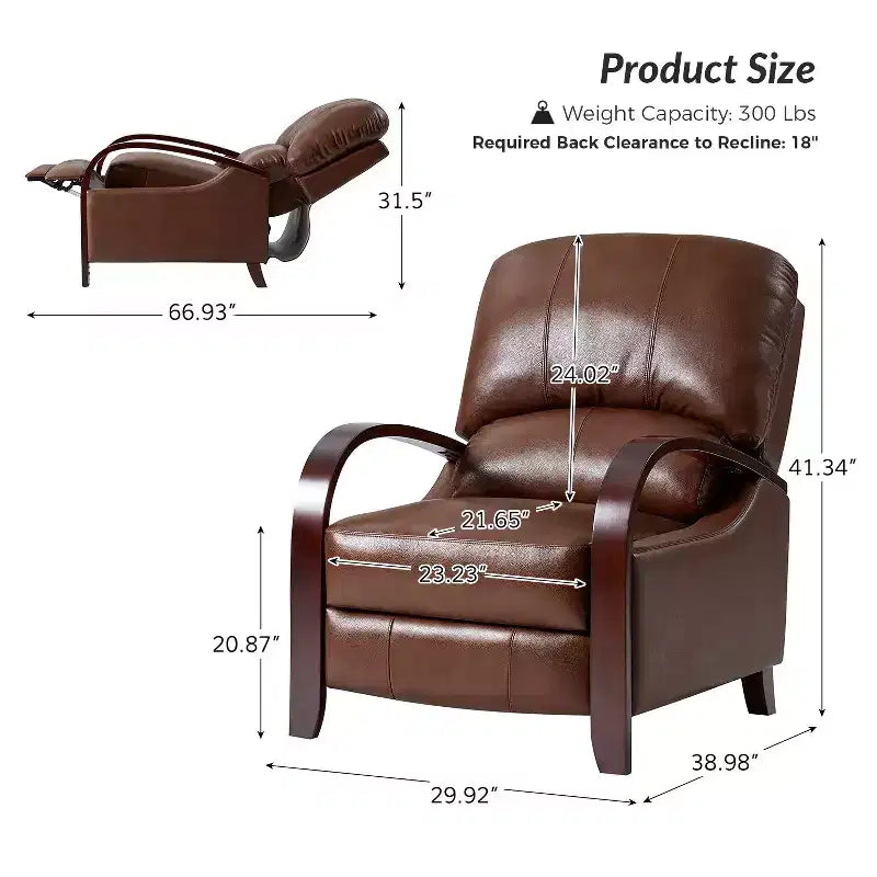 Set of 2 Alexandra Genuine Leather Manual Recliner| ART OF LIVING DESIGNS