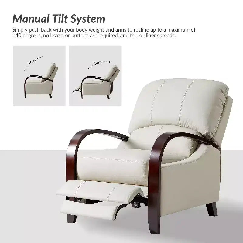 Set of 2 Alexandra Genuine Leather Manual Recliner| ART OF LIVING DESIGNS
