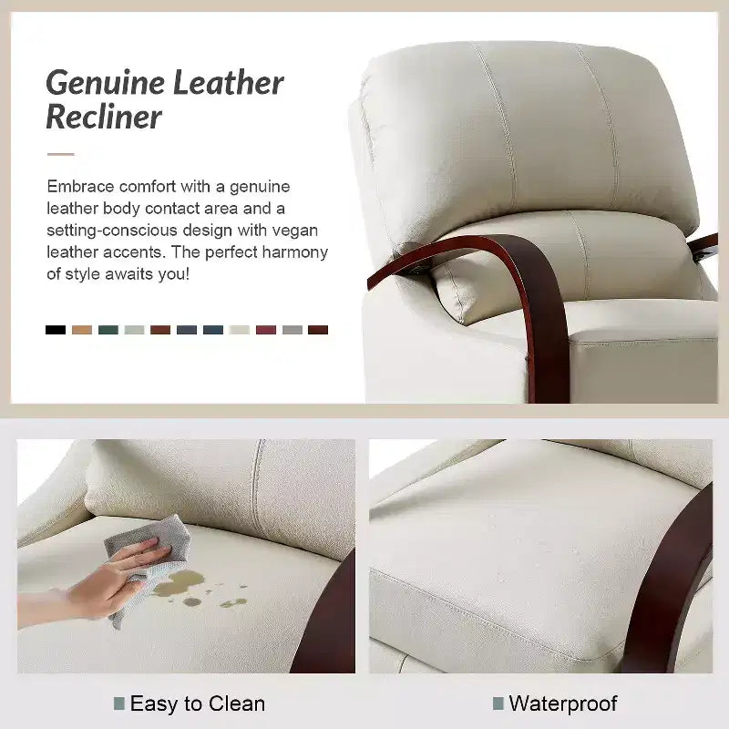 Set of 2 Alexandra Genuine Leather Manual Recliner| ART OF LIVING DESIGNS