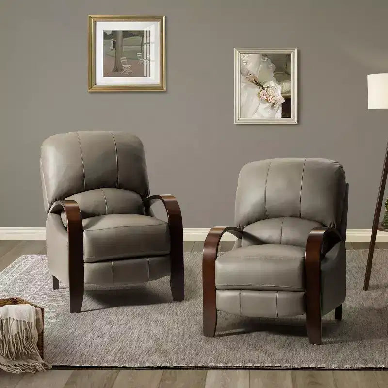 Set of 2 Alexandra Genuine Leather Manual Recliner| ART OF LIVING DESIGNS