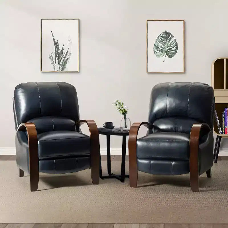 Set of 2 Alexandra Genuine Leather Manual Recliner| ART OF LIVING DESIGNS