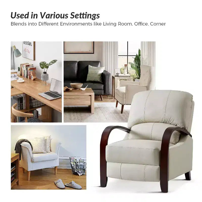 Set of 2 Alexandra Genuine Leather Manual Recliner| ART OF LIVING DESIGNS