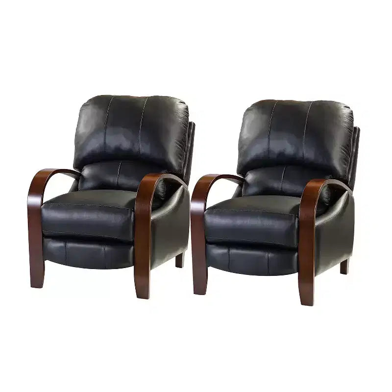 Lot de 2 fauteuils inclinables manuels en cuir véritable Alexandra | ART OF LIVING DESIGNS