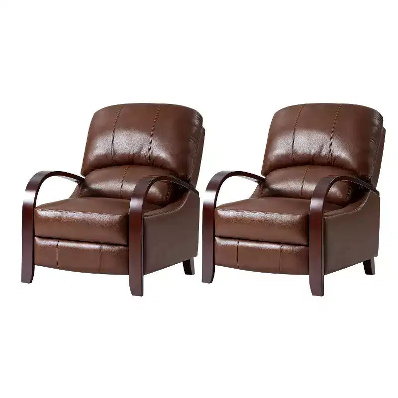 Lot de 2 fauteuils inclinables manuels en cuir véritable Alexandra | ART OF LIVING DESIGNS