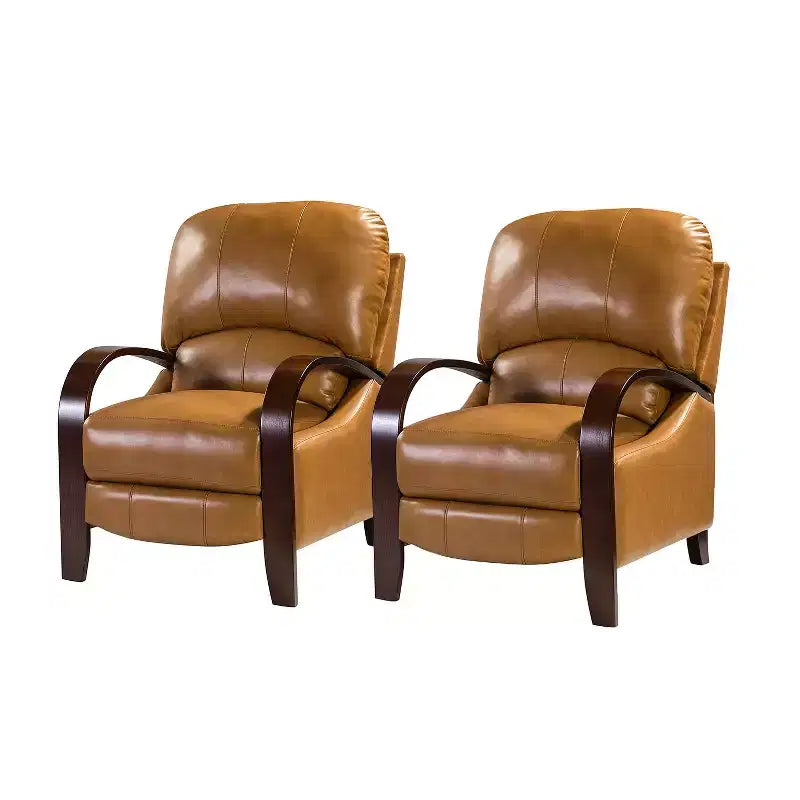 Lot de 2 fauteuils inclinables manuels en cuir véritable Alexandra | ART OF LIVING DESIGNS