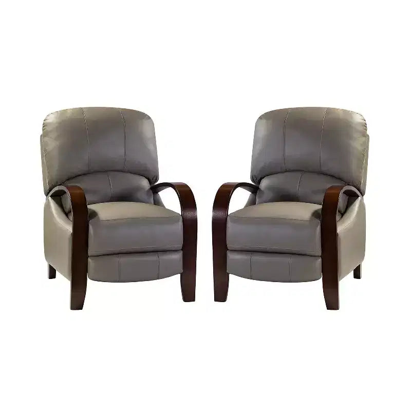 Lot de 2 fauteuils inclinables manuels en cuir véritable Alexandra | ART OF LIVING DESIGNS